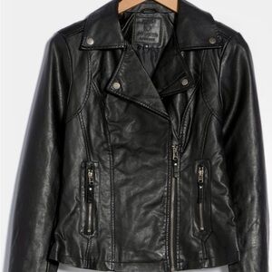 Max Studio Black Leather Moto Jacket